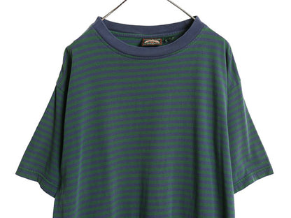90s SARATOGA ボーダー 半袖 Tシャツ メンズ XL / オールド ヘビーウェイト コットン カットソー トップス ゆったり ツートン 大きいサイズ