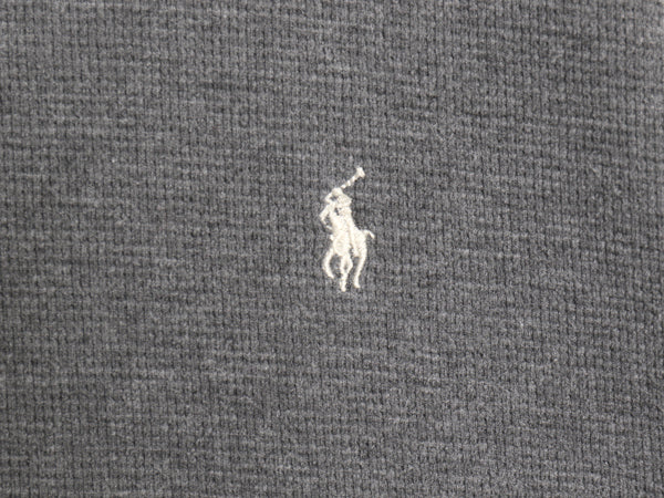 ポロ ラルフローレン 長袖 サーマル Tシャツ メンズ L 古着 ロンT ワッフル カットソー ワンポイント ストレッチ インナー シンプル グレー