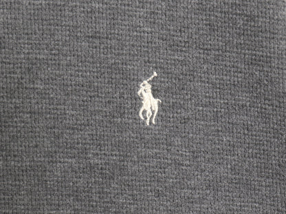 ポロ ラルフローレン 長袖 サーマル Tシャツ メンズ L 古着 ロンT ワッフル カットソー ワンポイント ストレッチ インナー シンプル グレー