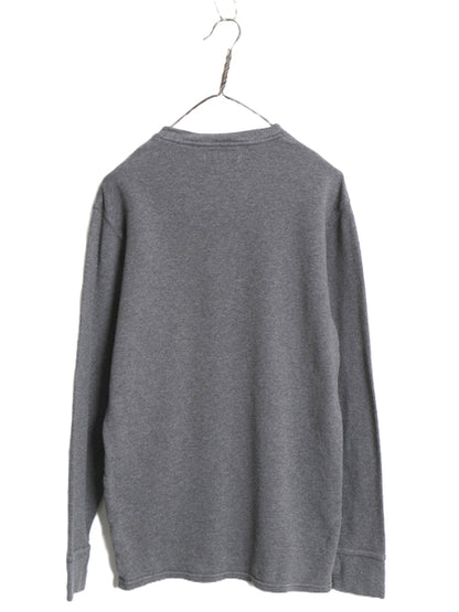 ポロ ラルフローレン 長袖 サーマル Tシャツ メンズ L 古着 ロンT ワッフル カットソー ワンポイント ストレッチ インナー シンプル グレー