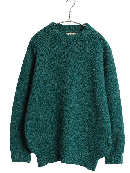 80s USA製 エルエルビーン ニット セーター レディース L 古着 ヴィンテージ ウール 長袖ニット クルーネック 無地 シンプル ミドルゲージ