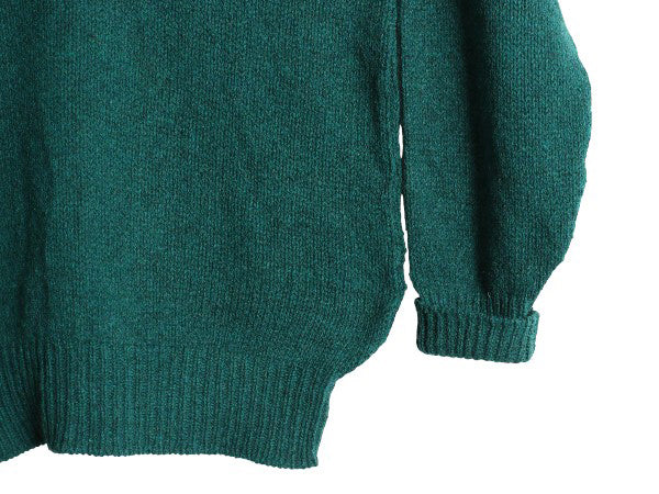 80s USA製 エルエルビーン ニット セーター レディース L 古着 ヴィンテージ ウール 長袖ニット クルーネック 無地 シンプル ミドルゲージ