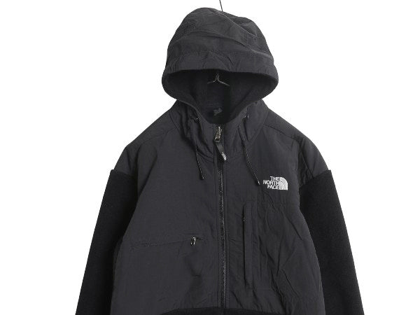 ノースフェイス フード付き デナリ ジャケット メンズ L / フリース ナイロン パーカー フルジップ ジャンパー ブルゾン ブラック ゆったり