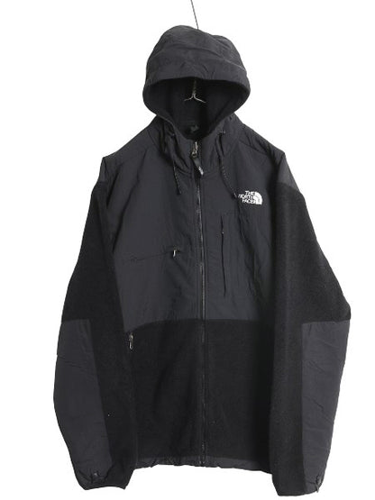 ノースフェイス フード付き デナリ ジャケット メンズ L / フリース ナイロン パーカー フルジップ ジャンパー ブルゾン ブラック ゆったり