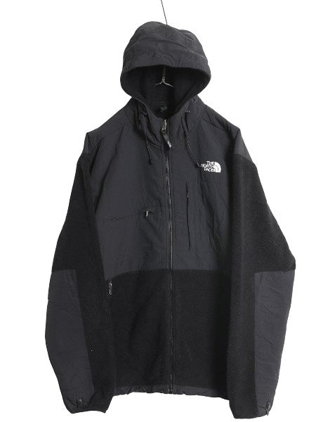 ノースフェイス フード付き デナリ ジャケット メンズ L / フリース ナイロン パーカー フルジップ ジャンパー ブルゾン ブラック ゆったり