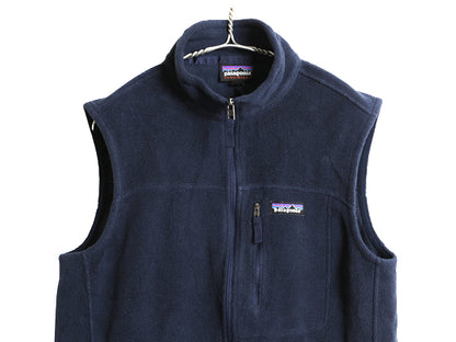 US企画 パタゴニア クラシック シンチラ フリース ベスト メンズ М / 17年製 前開き フルジップ アウトドア 重ね着 ハイネック ネイビー