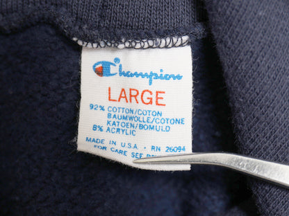 80s USA製 チャンピオン プリント スウェット フード パーカー L レディース S 程/ ヴィンテージ イラスト グラフィック トリコタグ フェス