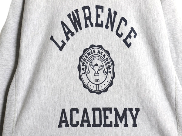 90s USA製 ★ チャンピオン リバースウィーブ 3段 染込み プリント スウェット メンズ L オールド トレーナー スエット 裏起毛 カレッジ 灰