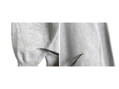 90s USA製 ★ チャンピオン リバースウィーブ 3段 染込み プリント スウェット メンズ L オールド トレーナー スエット 裏起毛 カレッジ 灰