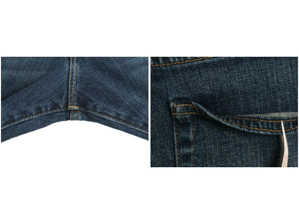 ポロ ラルフローレン デニム パンツ メンズ 36 30 / ヴィンテージ 加工 ジーンズ ジーパン ストレート 革パッチ ボトムス ヒゲ アタリ 濃紺