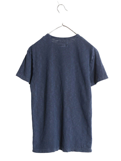 デニム&サプライ ラルフローレン プリント 半袖 Tシャツ メンズ S 古着 ポロ イーグル ミリタリー シングルステッチ カットソー ネイビー