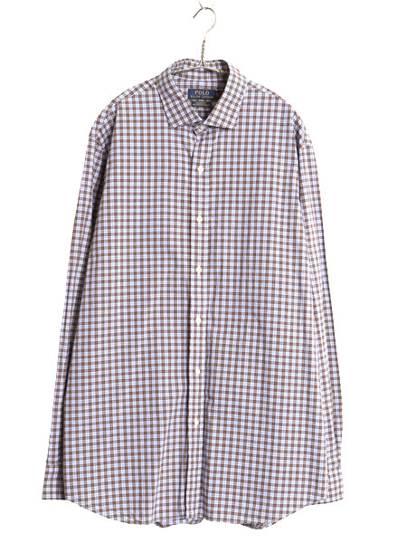 ポロ ラルフローレン チェック 長袖 シャツ メンズ XL / コットン ストレッチ カジュアル ポニーなし シンプル マルチカラー 大きいサイズ 