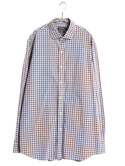ポロ ラルフローレン チェック 長袖 シャツ メンズ XL / コットン ストレッチ カジュアル ポニーなし シンプル マルチカラー 大きいサイズ 