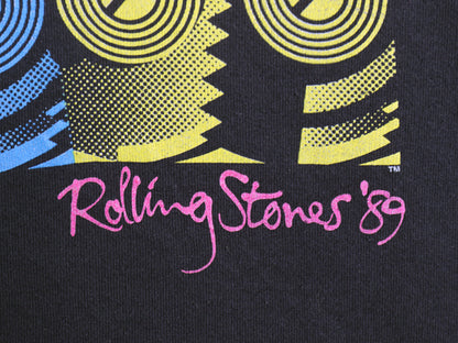 80s USA製 ★ ローリング ストーンズ ツアー イラスト プリント スウェット メンズ XL ヴィンテージ 当時物 バドワイザー バンド ロック 黒