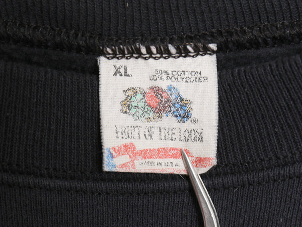 80s USA製 ★ ローリング ストーンズ ツアー イラスト プリント スウェット メンズ XL ヴィンテージ 当時物 バドワイザー バンド ロック 黒