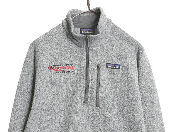 パタゴニア ベターセーター ハーフジップ メンズ M 17年製 裏起毛 フリース セーター プルオーバー ジャケット ブルゾン カレッジ 刺繍 灰