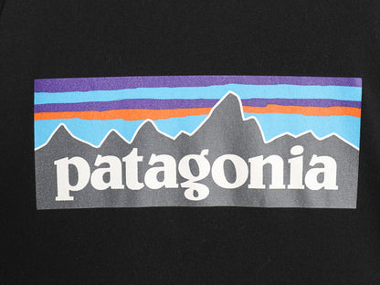 パタゴニア 両面 プリント 半袖 Tシャツ メンズ L / 21年製 アウトドア P6 ボックスロゴ バックプリント クルーネック カットソー ブラック