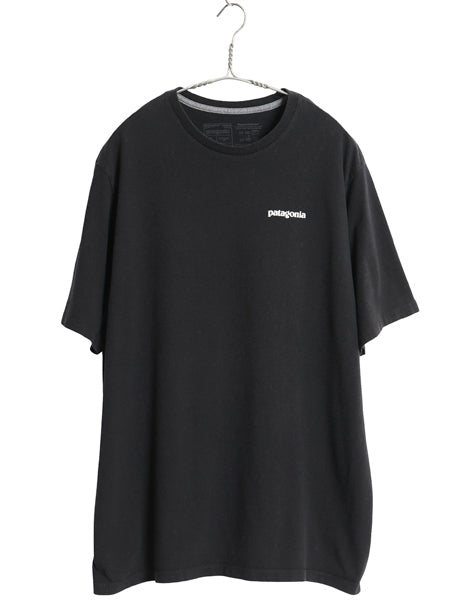 パタゴニア 両面 プリント 半袖 Tシャツ メンズ L / 21年製 アウトドア P6 ボックスロゴ バックプリント クルーネック カットソー ブラック