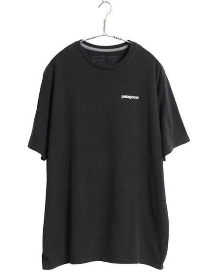 パタゴニア 両面 プリント 半袖 Tシャツ メンズ L / 21年製 アウトドア P6 ボックスロゴ バックプリント クルーネック カットソー ブラック