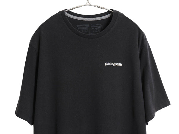 パタゴニア 両面 プリント 半袖 Tシャツ メンズ L / 21年製 アウトドア P6 ボックスロゴ バックプリント クルーネック カットソー ブラック