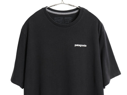 パタゴニア 両面 プリント 半袖 Tシャツ メンズ L / 21年製 アウトドア P6 ボックスロゴ バックプリント クルーネック カットソー ブラック