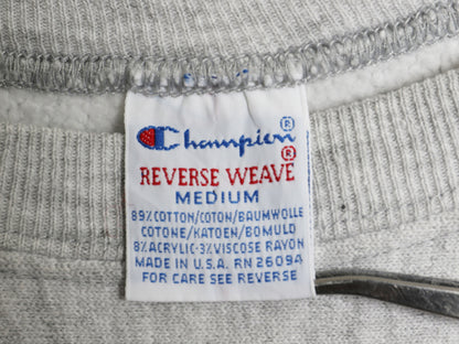 90s USA製 ★ チャンピオン リバースウィーブ 2段 カレッジ プリント スウェット メンズ M 古着 オールド トレーナー 裏起毛 トリコタグ 灰