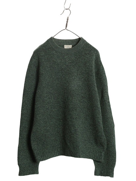 エルエルビーン ニット セーター メンズ M 古着 ラム ウール 長袖 ニット クルーネック 無地 シンプル カジュアル ゆったり ミドルゲージ