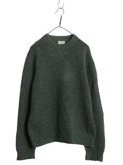 エルエルビーン ニット セーター メンズ M 古着 ラム ウール 長袖 ニット クルーネック 無地 シンプル カジュアル ゆったり ミドルゲージ