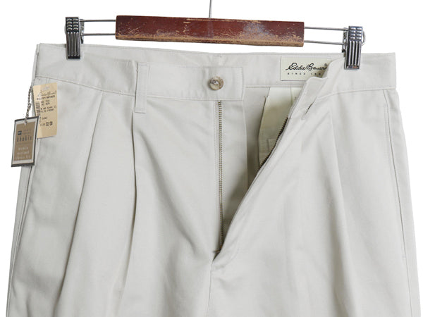デッドストック 90s エディバウアー コットン チノ パンツ メンズ 32 30 オールド CLASSIC FIT ツータック チノパン スラックス ストレート