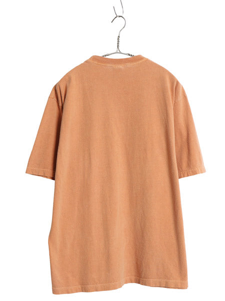 00s USA製 ティンバーランド プリント 半袖 Tシャツ メンズ S 大きめ M 古着 オールド ヘビーウェイト コットン カットソー オレンジ Y2K