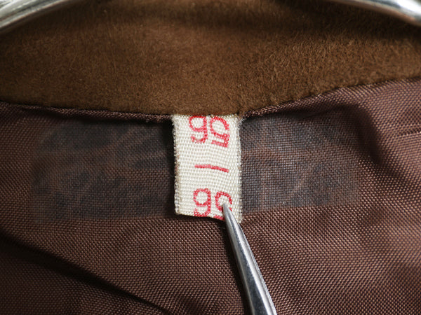 本革 ヌバック レザー テーラード ジャケット メンズ L 程/ 古着 ユーロ ヴィンテージ 革ジャン ブレザー スウェード きれいめ シンプル 茶