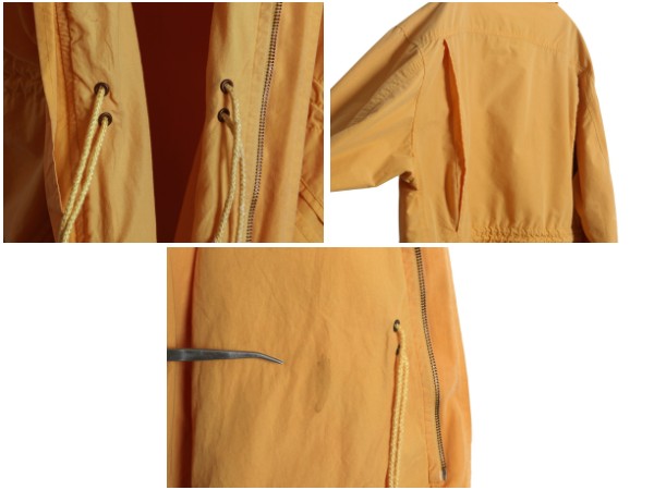 90s ★ オールド ギャップ コットン パーカー ジャケット メンズ S / 古着 旧タグ ハーフ コート フード フルジップ マンパ 薄手 黄 無地