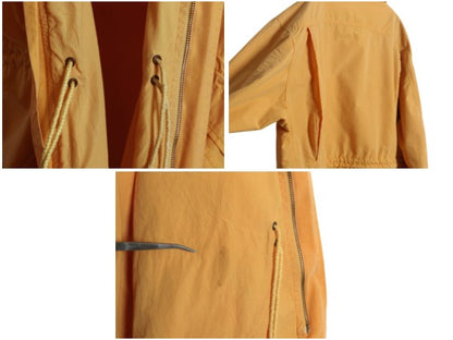 90s ★ オールド ギャップ コットン パーカー ジャケット メンズ S / 古着 旧タグ ハーフ コート フード フルジップ マンパ 薄手 黄 無地