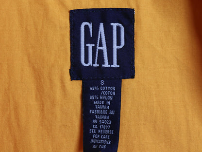 90s ★ オールド ギャップ コットン パーカー ジャケット メンズ S / 古着 旧タグ ハーフ コート フード フルジップ マンパ 薄手 黄 無地
