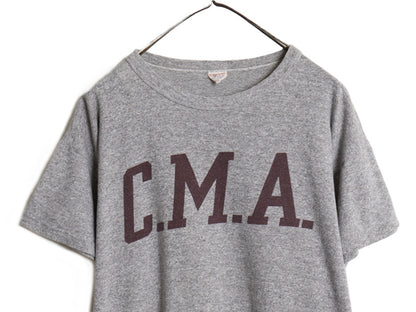 60s ランタグ ★ チャンピオン CMA カルバー ミリタリー アカデミー プリント Tシャツ メンズ L / USA製 ヴィンテージ ARMY 軍物 染込み 灰