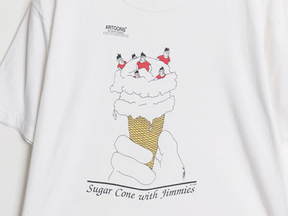 80s USA製 アート イラスト プリント Tシャツ メンズ L 古着 ヴィンテージ グラフィック キャラクター シングルステッチ ヘビーウェイト 白