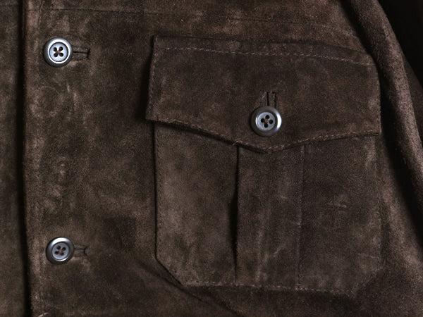 00s オールド ギャップ 本革 スウェード レザー シャツ ジャケット メンズ L 革ジャン 4ポケット ボックス タイプ ジャンパー ブルゾン 茶
