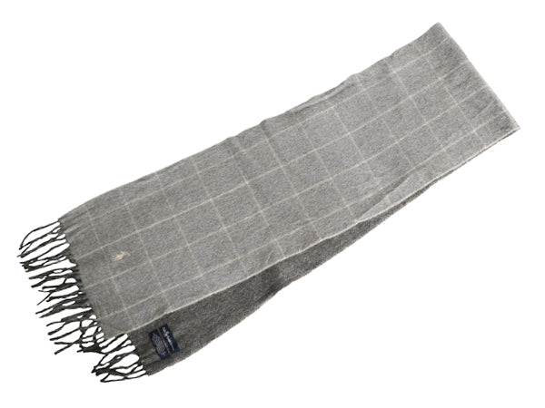 90s イタリア製 ポロ ラルフローレン フリンジ付き マフラー メンズ レディース / オールド リバーシブル チェック ラム ウール シンプル