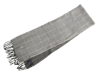 90s イタリア製 ポロ ラルフローレン フリンジ付き マフラー メンズ レディース / オールド リバーシブル チェック ラム ウール シンプル