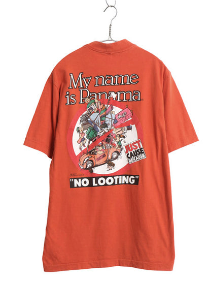 90s メッセージ イラスト 両面 プリント 半袖 Tシャツ メンズ M / オールド シングルステッチ アート ヘビーウェイト コットン カットソー