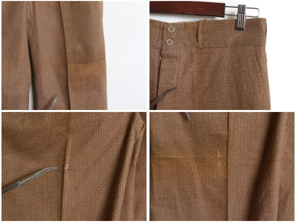 デッドストック 30s 40s ★ SAMPSON プリント フランネル ワーク パンツ メンズ 32 33 新品 ヴィンテージ コットン スラックス ストレート