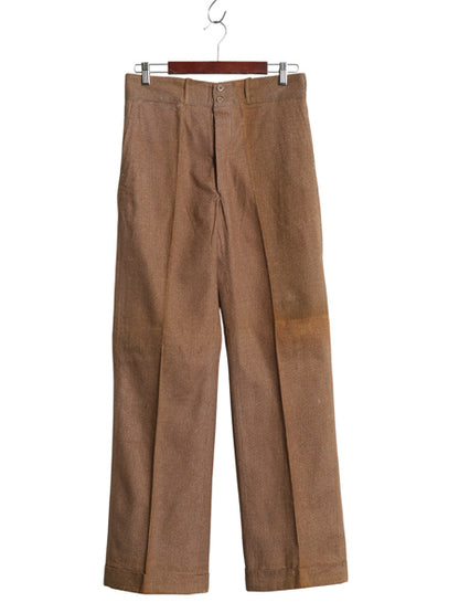 デッドストック 30s 40s ★ SAMPSON プリント フランネル ワーク パンツ メンズ 32 33 新品 ヴィンテージ コットン スラックス ストレート