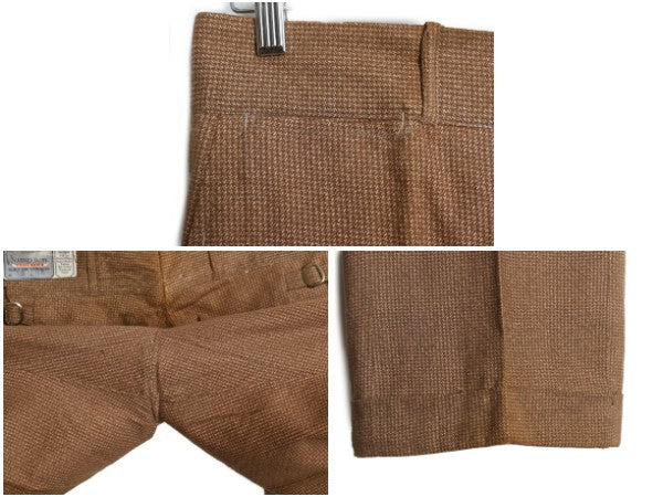 デッドストック 30s 40s ★ SAMPSON プリント フランネル ワーク パンツ メンズ 32 33 新品 ヴィンテージ コットン スラックス ストレート