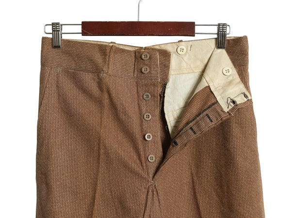 デッドストック 30s 40s ★ SAMPSON プリント フランネル ワーク パンツ メンズ 32 33 新品 ヴィンテージ コットン スラックス ストレート