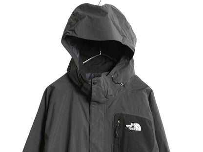 US企画 ノースフェイス ナイロン マウンテンパーカー ジャケット メンズ XXL 古着 HYVENT ジャンパー マンパ 大きいサイズ ツートン 灰 黒