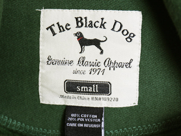 00s The Black Dog ドッグ プリント スウェット フード パーカー メンズ レディース S / オールド ヘビーウェイト 裏起毛 トレーナー 深緑