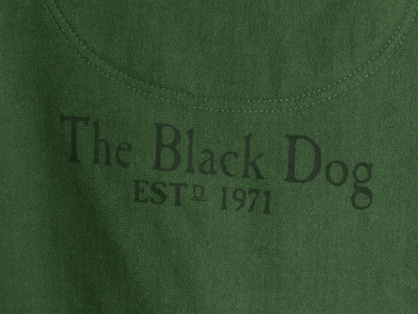 00s The Black Dog ドッグ プリント スウェット フード パーカー メンズ レディース S / オールド ヘビーウェイト 裏起毛 トレーナー 深緑