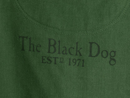 00s The Black Dog ドッグ プリント スウェット フード パーカー メンズ レディース S / オールド ヘビーウェイト 裏起毛 トレーナー 深緑