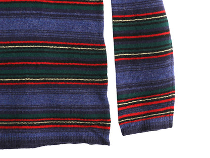 90s ローレン ラルフローレン タートルネック ボーダー ニット セーター レディース M オールド ポロ ラム ウール ハイネック マルチカラー