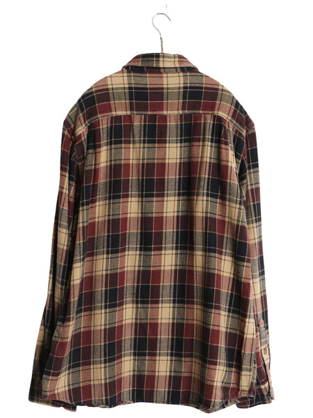 US企画 カーハート 長袖 ボタンダウン フランネル シャツ メンズ L / チェック RELAXED FIT ネルシャツ ワーク コットン 廃盤 マルチカラー
